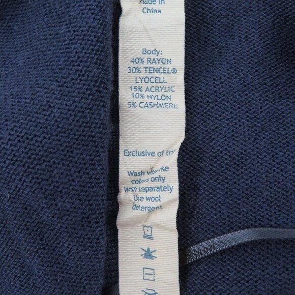 Lululemon Womens 12 Iconic Wrap Cadet Blue Stripe Pullover Cowl Neck Sweater Top - Picture 8 of 11